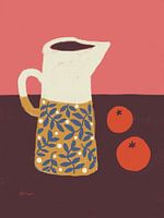 Krug mit Orangen - Bunte Illustration