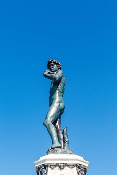Bronzestatue (Nachbildung) des David von Michelangelo in Florenz, Italien von WorldWidePhotoWeb