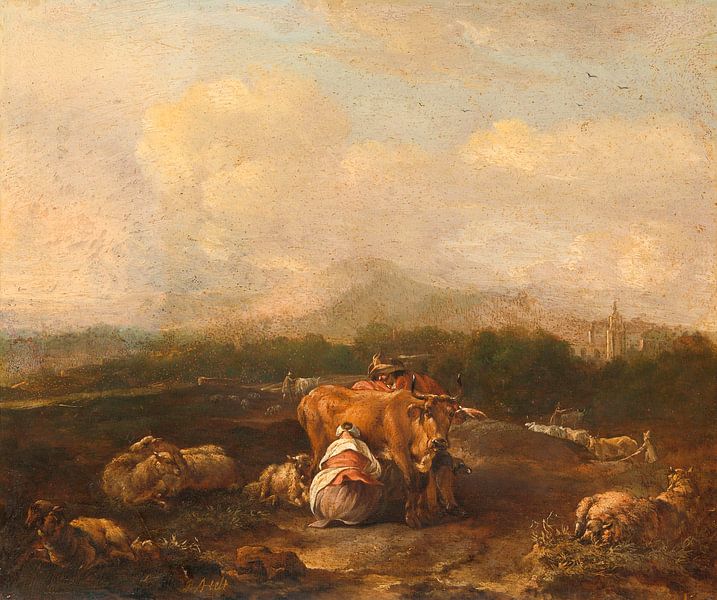Italian Landscape with Cattle, Nicolaes van Helt Stockade by Masterful Masters