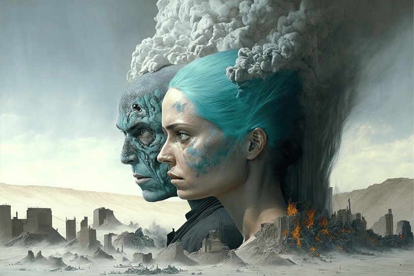 Digitale Kunst: Menschen in einer Dystopie von Tim Kunst en Fotografie