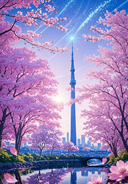 Tokio Kirschblüte Fluss Sakura Frühling Saison Japan von Ruzerin