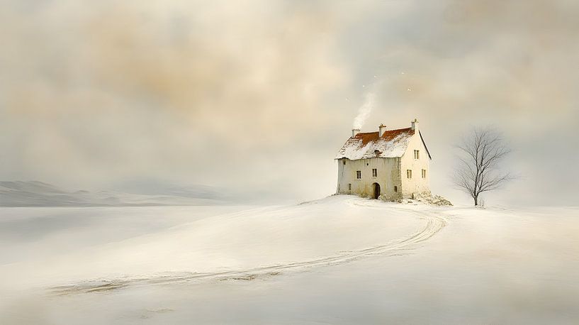 La maison sur la colline de neige par Heike Hultsch