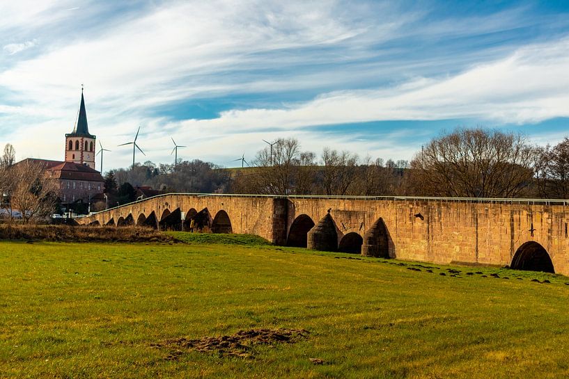 Historic Werra bridge on the border between Thuringia and Hesse by Oliver Hlavaty