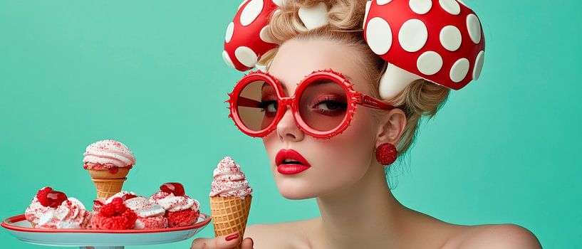 Eisfrau mit Retro-Accessoires von Poster Art Shop