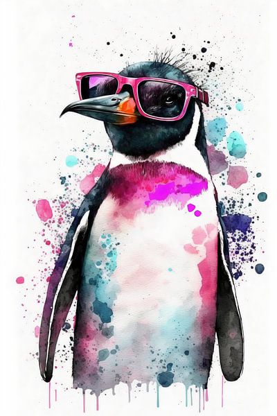 Pingouin en rose par Poster Art Shop