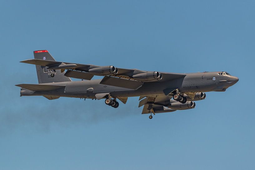 An imposing Boeing B-52 Stratofortress takes off from Barksdale Air Force Base to fly a number of fl by Jaap van den Berg