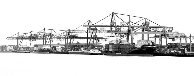 Rotterdamse Haven zwart wit van Sylvester Lobé