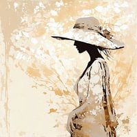 Silhouette femme avec chapeau