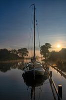 Lemsteraak bei Sonnenaufgang auf der Dokkumer Ee