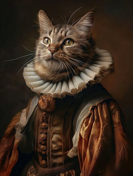 Cat in medieval clothing by Imagine