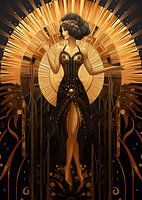 Art Deco tanzende stilvolle Frau