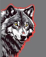 Wolf Wonder: Pop Art Grauer Wolf