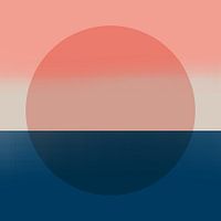 Neon-Kunst. Bunte minimalistische geometrische abstrakte in blau, rosa, terra