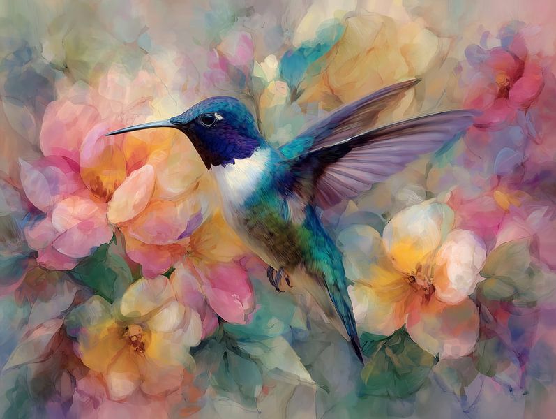 Whispering Wings - Hummingbird in Blossom Light by Danny van Eldik - Perfect Pixel Design