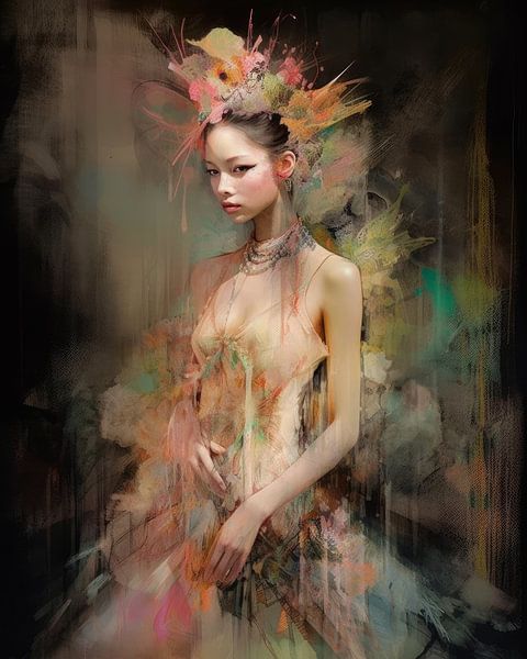 Portrait coloré et moderne par Carla Van Iersel