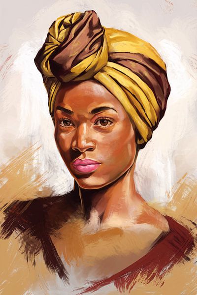 Portrait de femme avec foulard par Imperial Art House