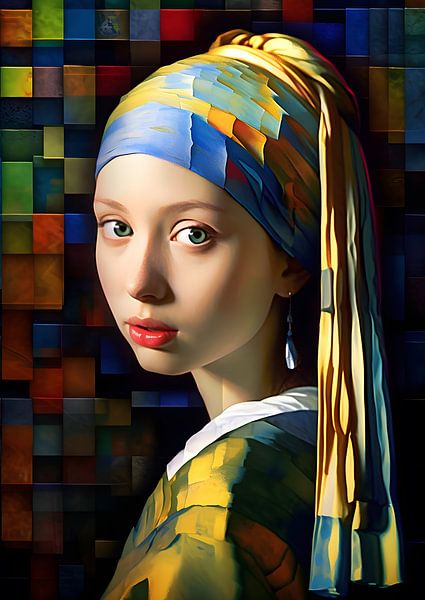 Girl with a pearl earring, abstract surfaces by Jan Bechtum