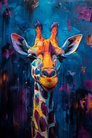 Fröhliche Highlights - Giraffe in farbenfroher Abstraktion