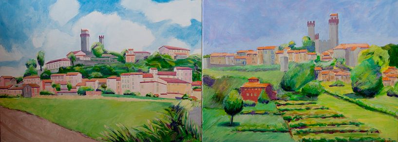 Vorder- und Rückseite des toskanischen Dorfes Nozzano. von Antonie van Gelder Beeldend kunstenaar