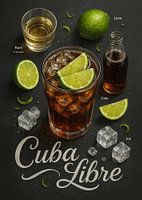 Cuba Libre Poster - Rum, Cola und Limette Klassisch