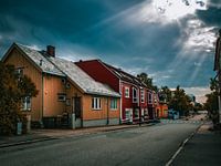 Bunte Holzhäuser auf den Lofoten