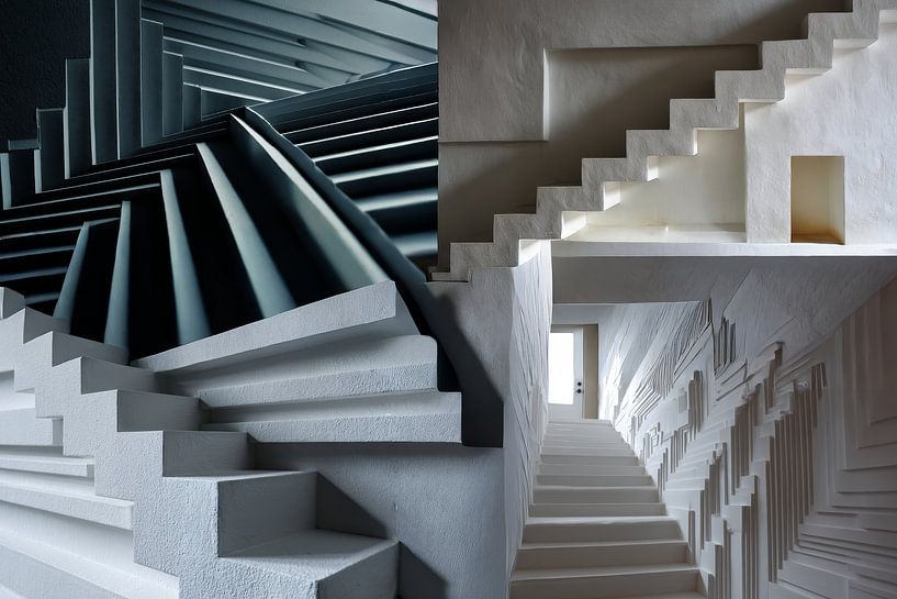 stairs collage abstract by Egon Zitter