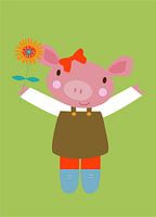 VARKEN met bloem