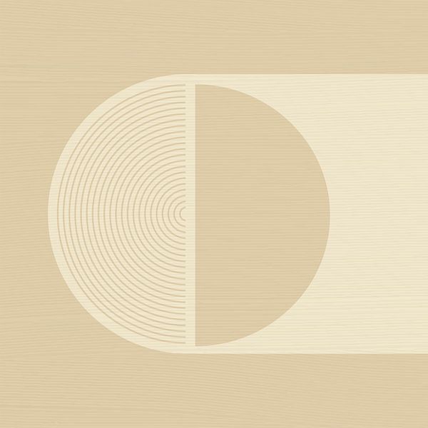 Retro Mond Beige von Mad Dog Art