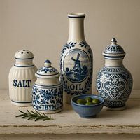 Delfter Blau & Oliven - raffinierte Einfachheit auf Holz