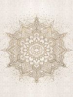 Golden boho sparkling mandala on beige