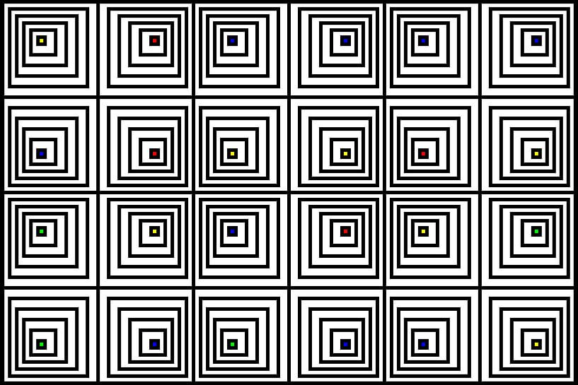 Emboîté | Décalage | 06x04x2 | N=06 | V40 | RGBY par Gerhard Haberern