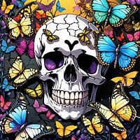 Scull met vlinders