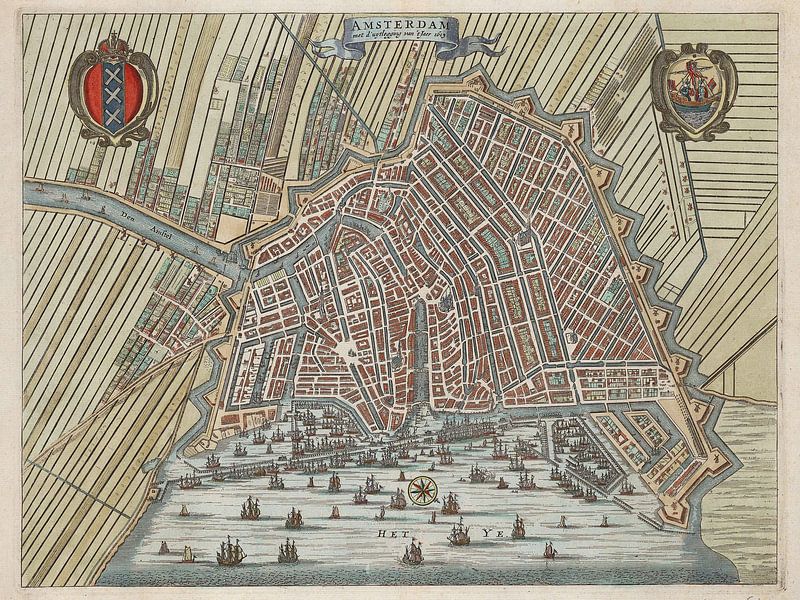 Amsterdam met d'uytlegging van 't jaer 1613 van Rebel Ontwerp