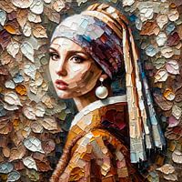 Modernes Mädchen mit dem Perlspachtel Johannes Vermeer