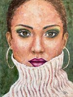Portrait woman in turtleneck