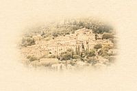 Dessin photographique de Seillans. Elu l'un des plus beaux villages de France.