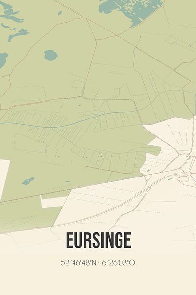 Vintage map of Eursinge (Drenthe) by Prints of Place