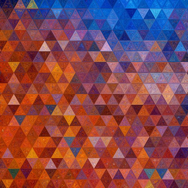 Mosaïque triangle brun rouge bleu #mosaique par JBJart Justyna Jaszke