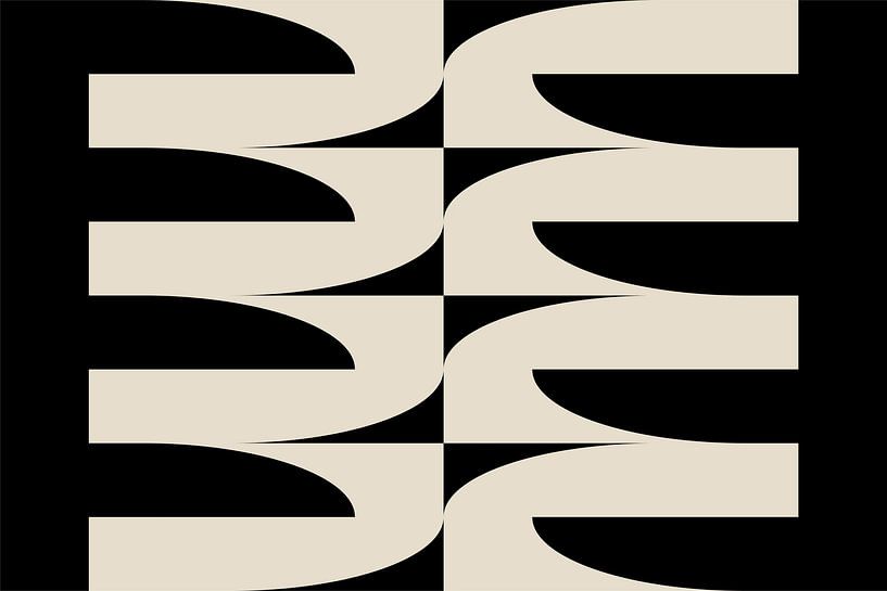 Moderne abstrakte minimalistische geometrische Retro-Formen in Weiß und Schwarz 6 von Dina Dankers