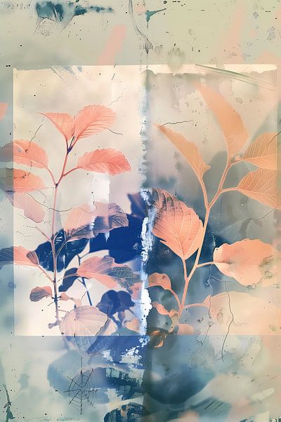 Fond de feuilles saisonnières, peinture numérique par Ariadna de Raadt-Goldberg