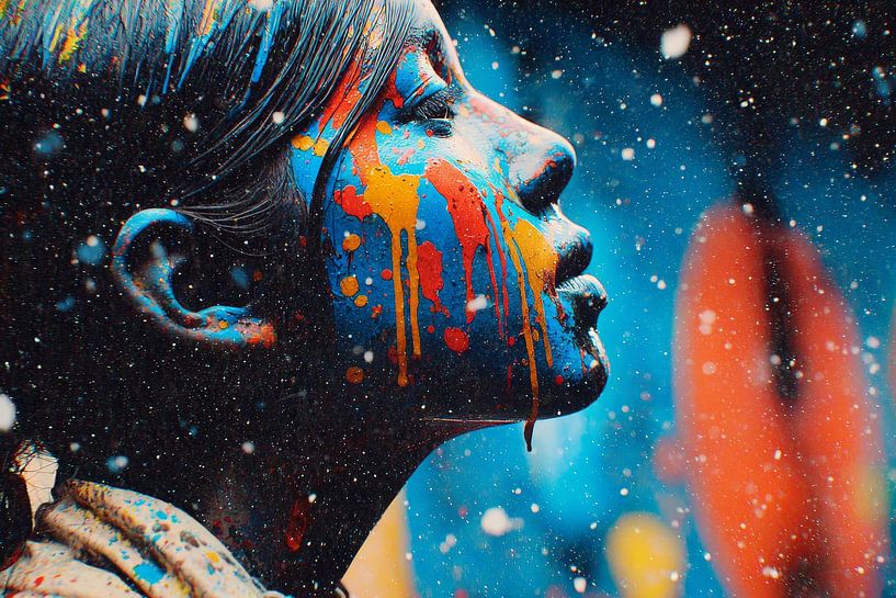 vrouw met bloemen van Egon Zitter