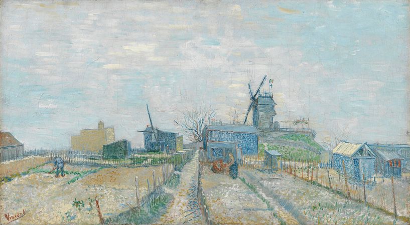 Montmartre: Windmühlen und Gemüsegärten, Vincent van Gogh von Meisterhafte Meister