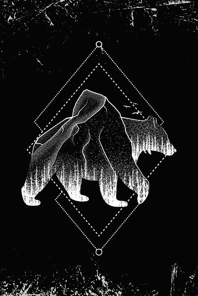 Bär Braunbär Grizzlybär Wald par Poster Art Shop