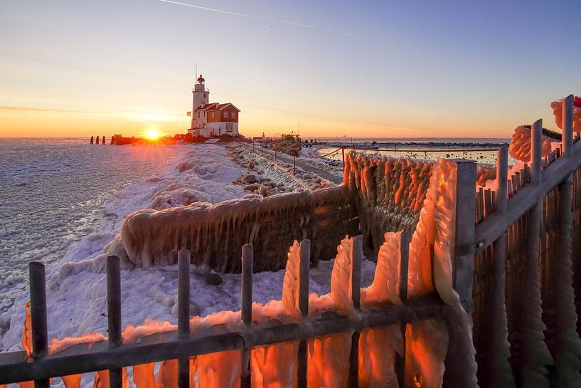 Sunrise at the Horse of Marken by Dirk van Egmond
