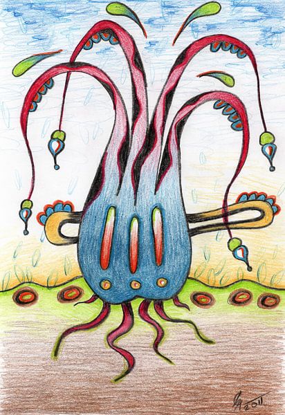 Bunte Fantasiezeichnung von Gabi Gaasenbeek