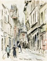 Rue Damiette, Rouen (c. 1884) by Camille Pissarro