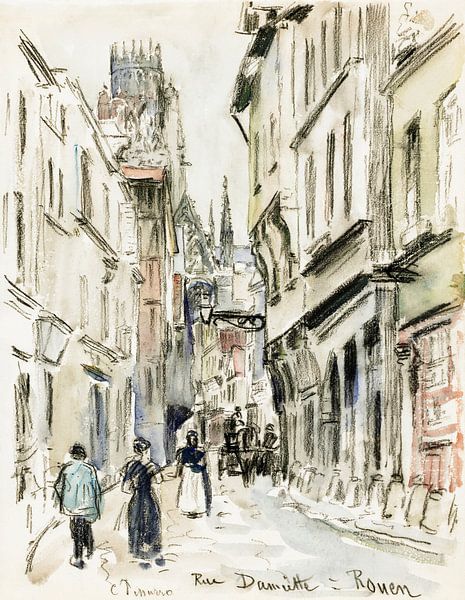 Rue Damiette, Rouen (c. 1884) by Camille Pissarro by Studio POPPY