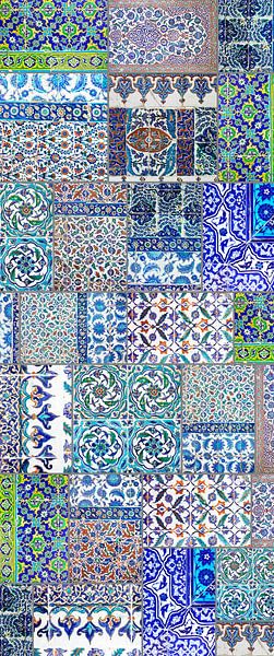 Collage of antique Iznik tiles from Istanbul, Turkey by Eyesmile Photography