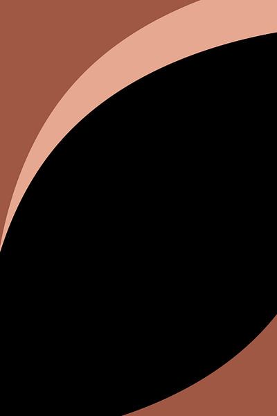 Moderne abstracte boho vormen in roze, terra, zwart nr. 5 van Dina Dankers