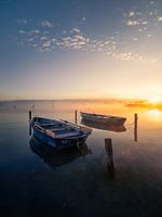 Rowing boats in the morning sun